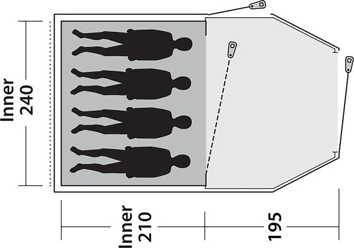Actual product image Outwell Earth 4 Plus (Tunnel tent, 7.43 kg, 4 persons)