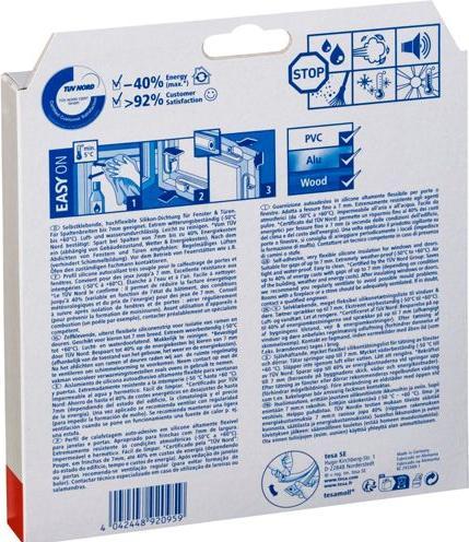 Actual product image tesa tesamoll PREMIUM FLEXIBLE silicone seal, self-adhesive, for insulating windows and doors (0.11 kg, Transparent)