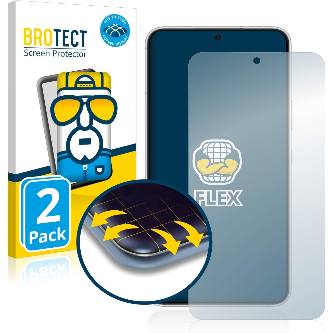 BROTECT Full-Cover Displayschutz (2 Stück, Samsung Galaxy S22 5G), Smartphone Schutzfolie, Transparent