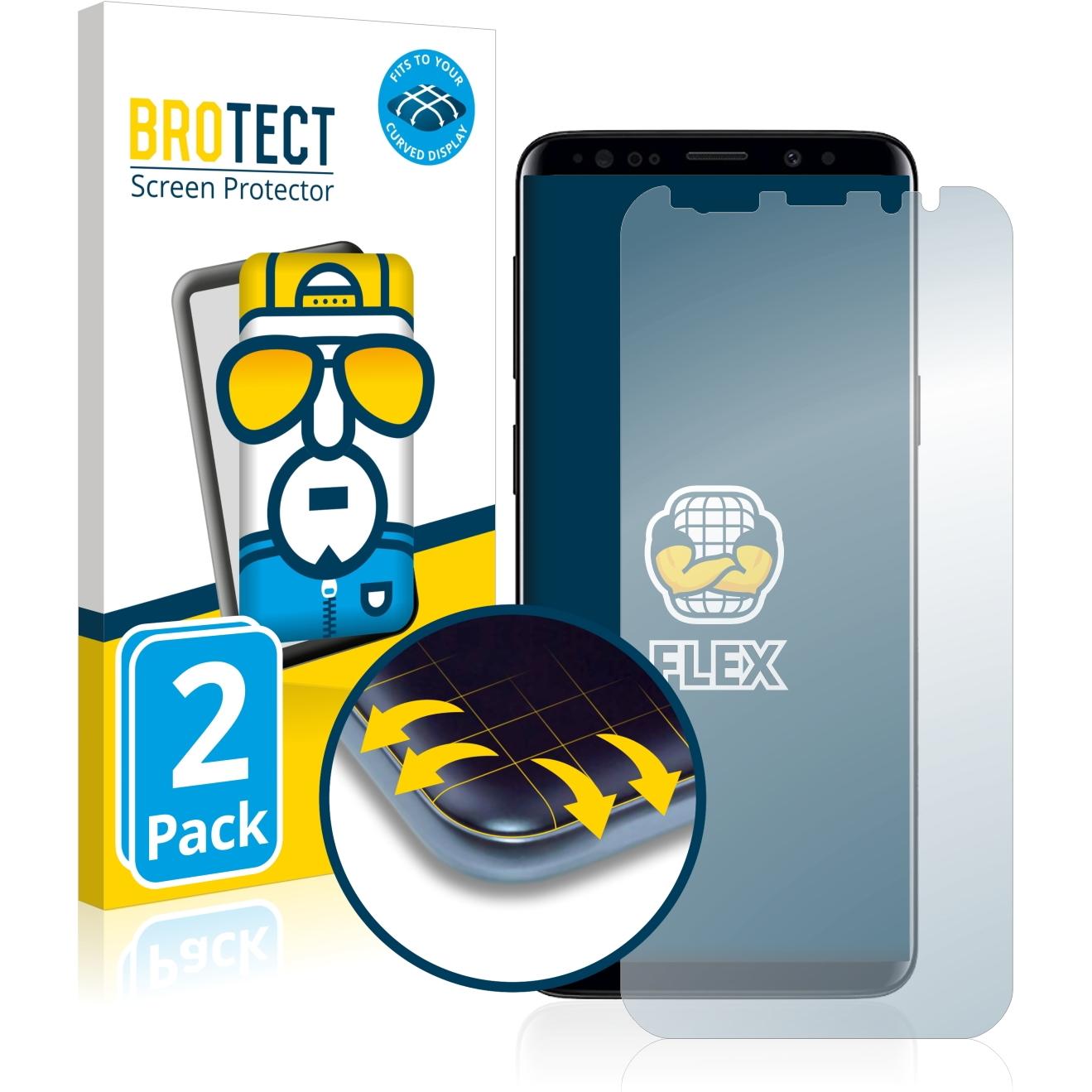BROTECT Full-Cover Displayschutz (2 Stück, Samsung Galaxy S21), Smartphone Schutzfolie, Transparent