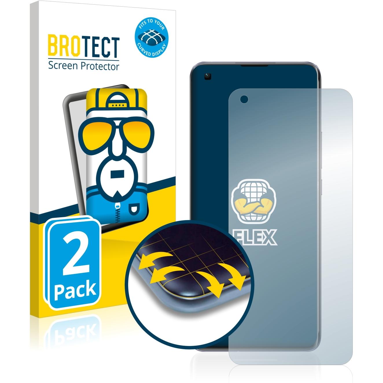 BROTECT Full-Cover Displayschutz (2 Stück, Xiaomi Mi 11 5G), Smartphone Schutzfolie, Transparent