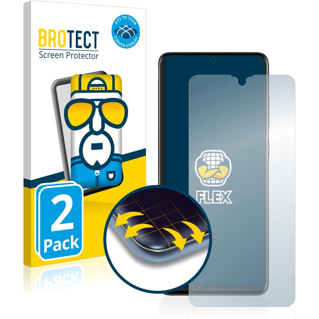 BROTECT Full-Cover Displayschutz (2 Stück, Samsung Galaxy S20 Ultra), Smartphone Schutzfolie, Transparent
