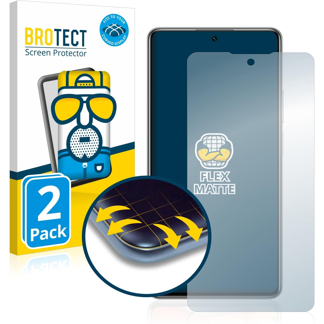 BROTECT Full-Cover Displayschutz Matt (2 Stück, Xiaomi 11T Pro), Smartphone Schutzfolie, Grau