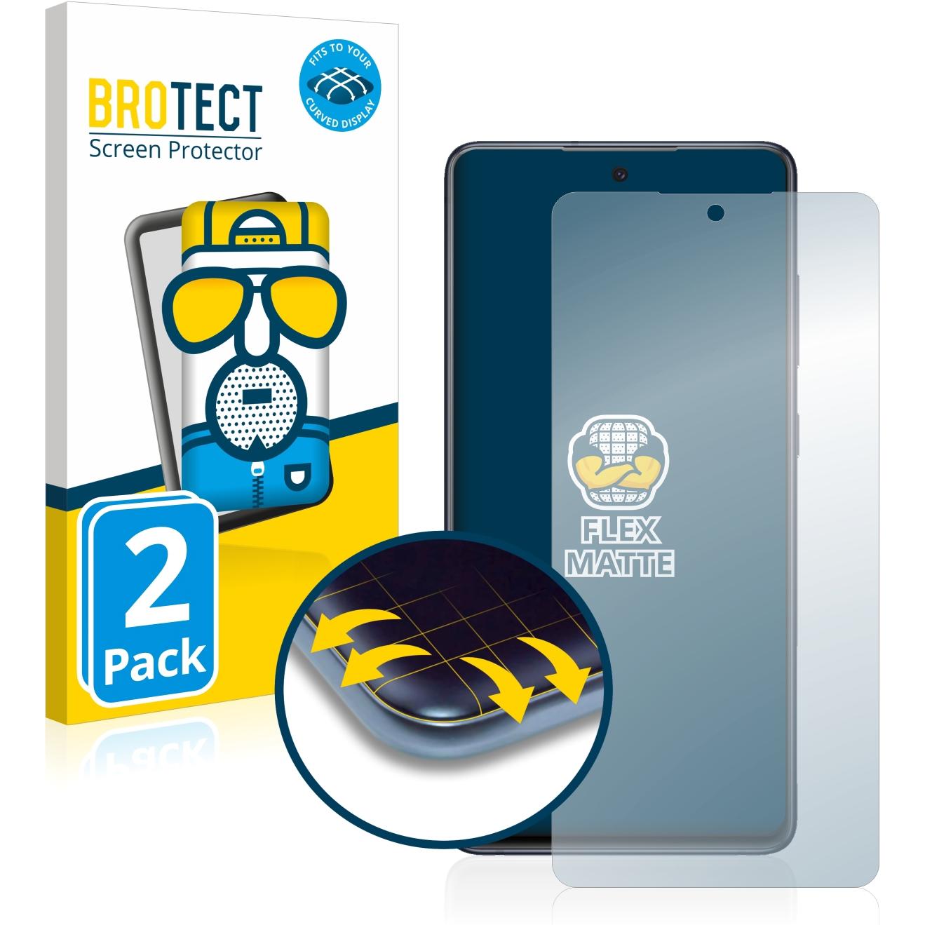 BROTECT Full-Cover Displayschutz Matt (2 Stück, Samsung Galaxy S20 FE), Smartphone Schutzfolie, Grau