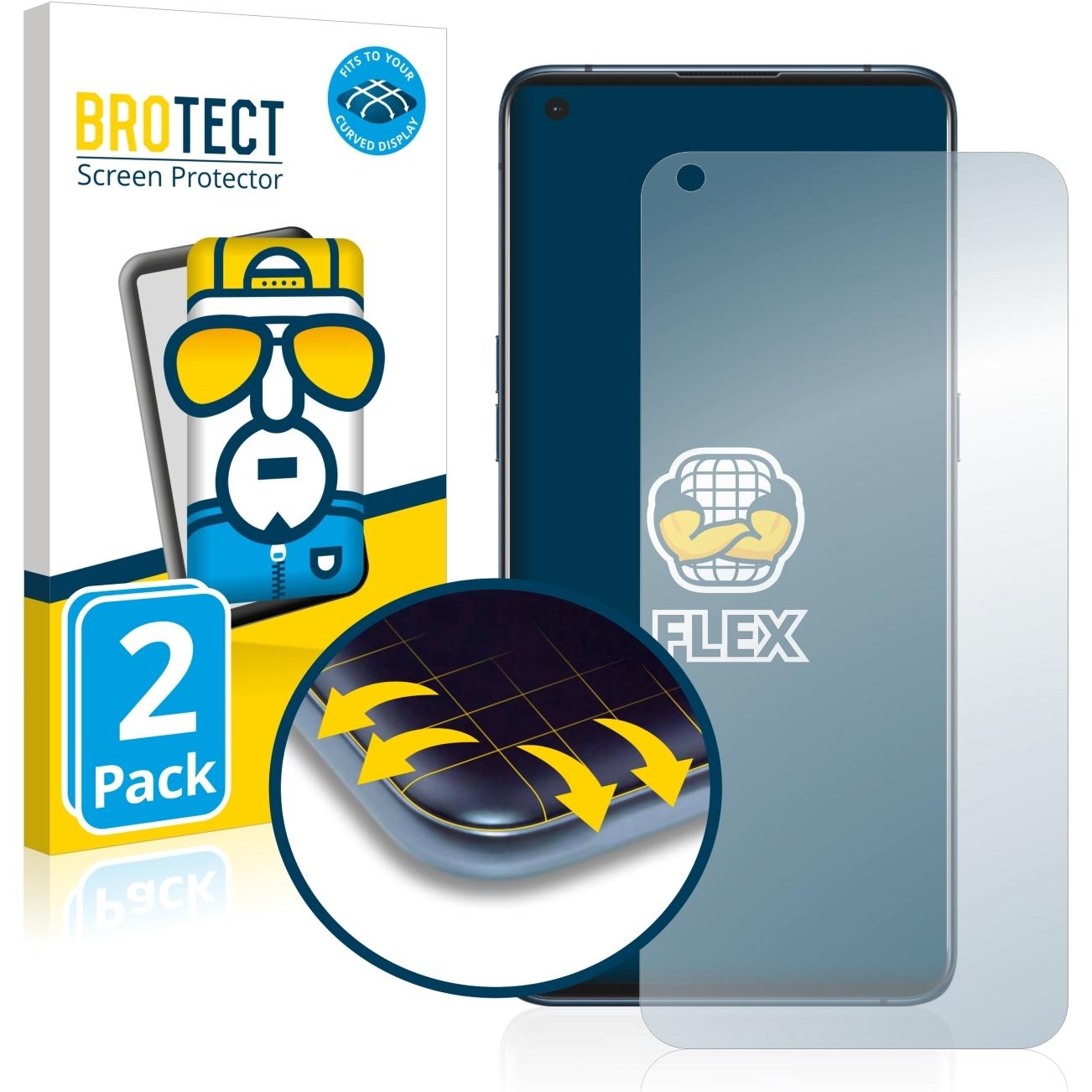 BROTECT Full-Cover Displayschutz (2 Stück, Oppo Find X3 Pro), Smartphone Schutzfolie, Transparent