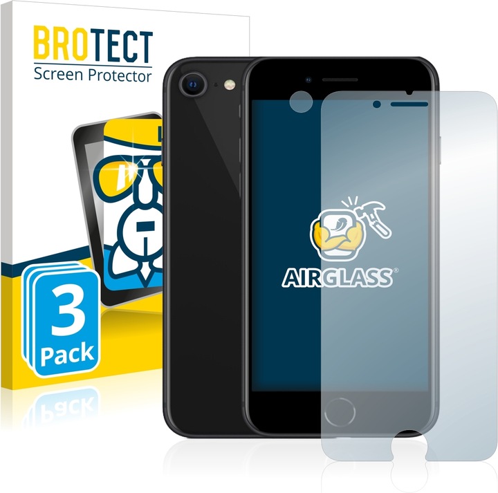 Produktbild BROTECT AirGlass Panzerglasfolie (3 Stück, Apple iPhone SE (2nd Gen))
