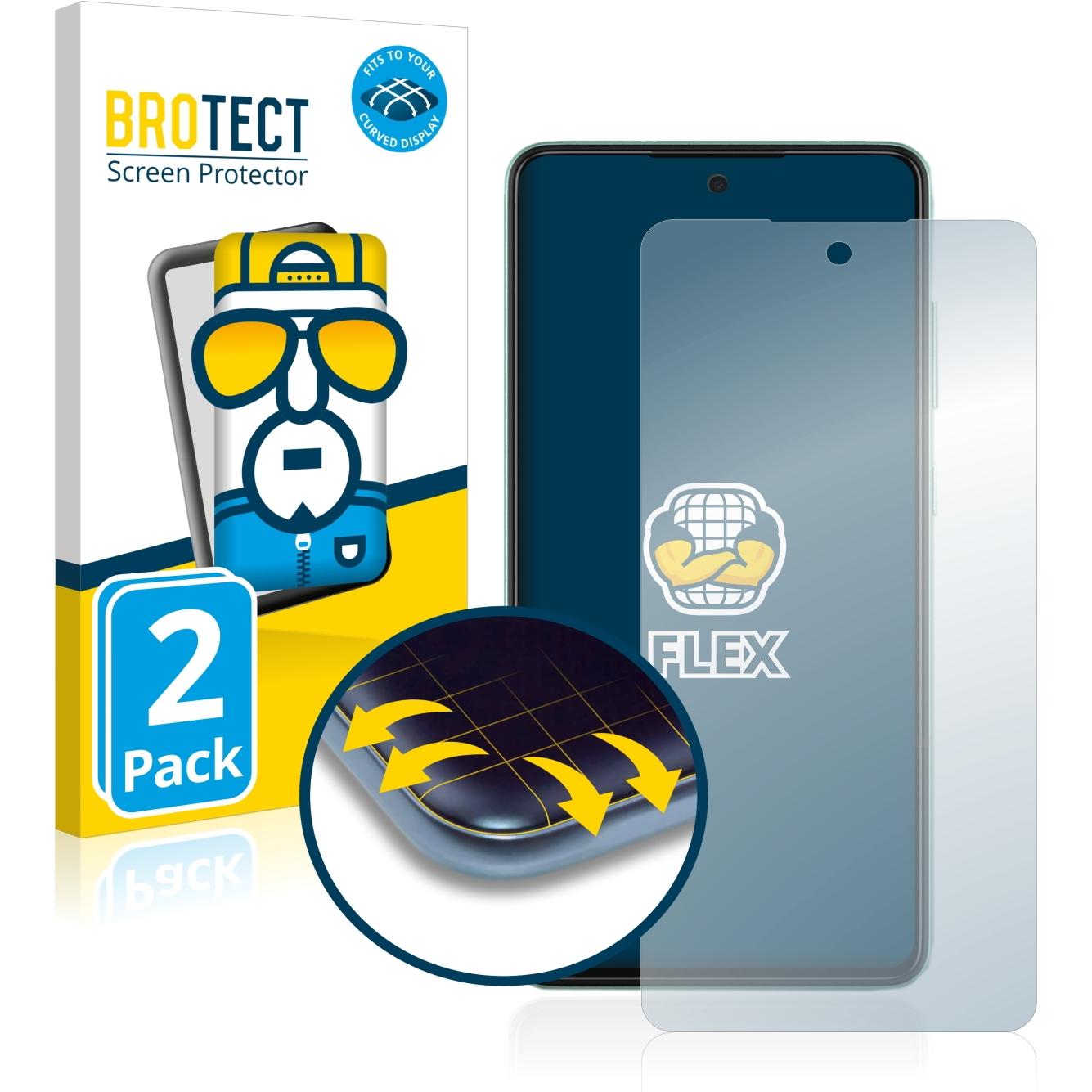 BROTECT Full-Cover Displayschutz (2 Stück, Samsung Galaxy A52), Smartphone Schutzfolie, Transparent