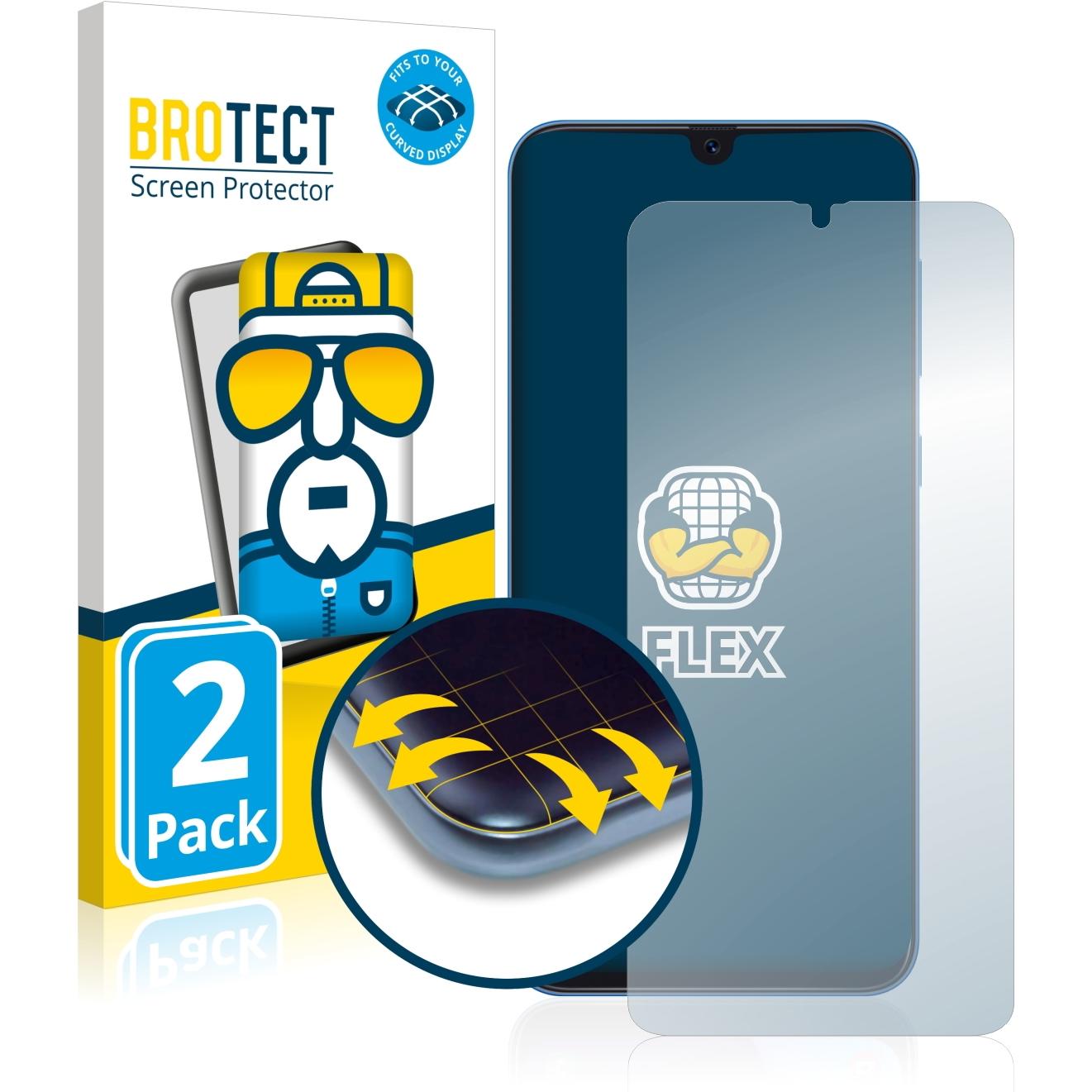 BROTECT Full-Cover Displayschutz (2 Stück, Samsung Galaxy A50), Smartphone Schutzfolie, Transparent