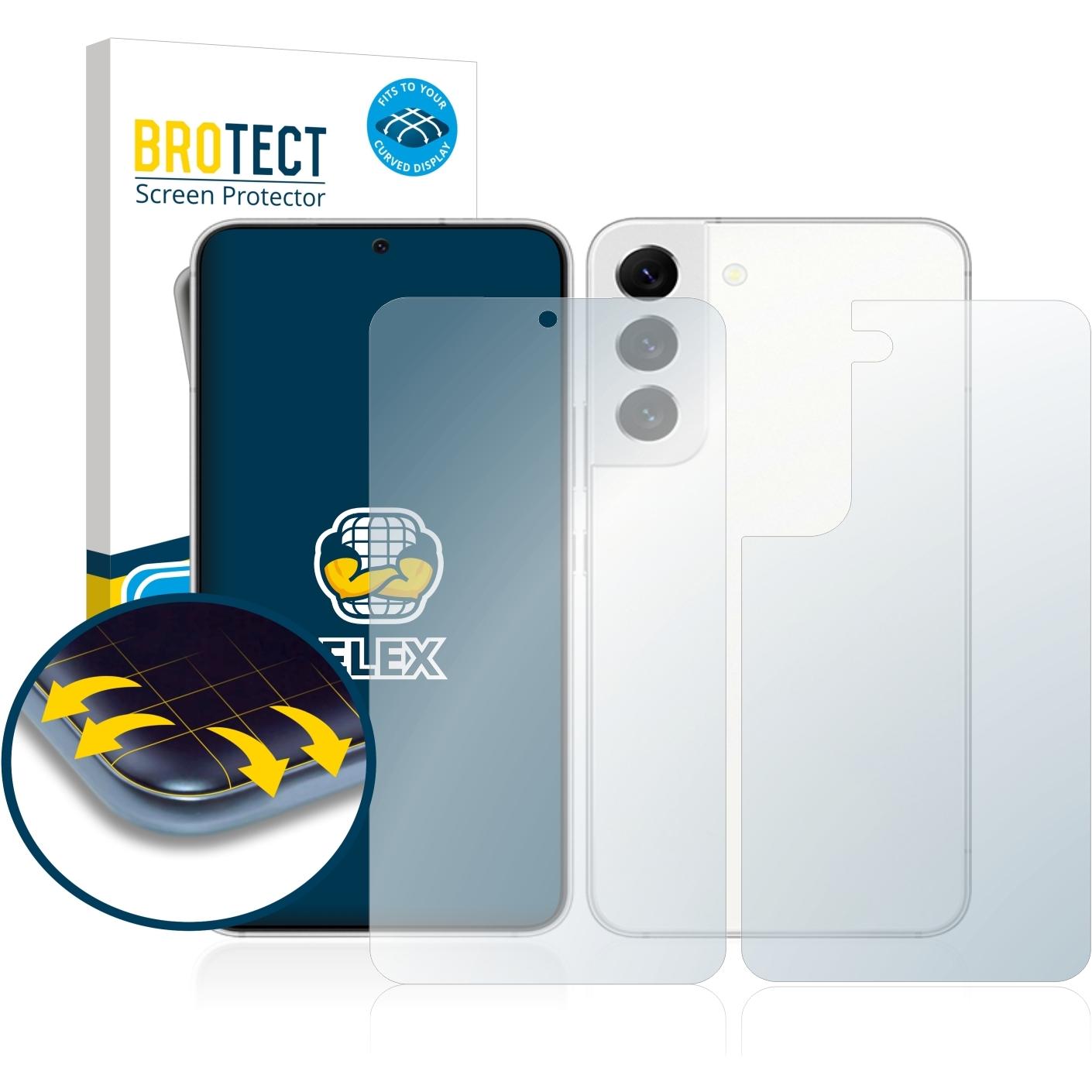 BROTECT Full-Cover Displayschutz (2 Stück, Samsung Galaxy S22 5G), Smartphone Schutzfolie, Transparent