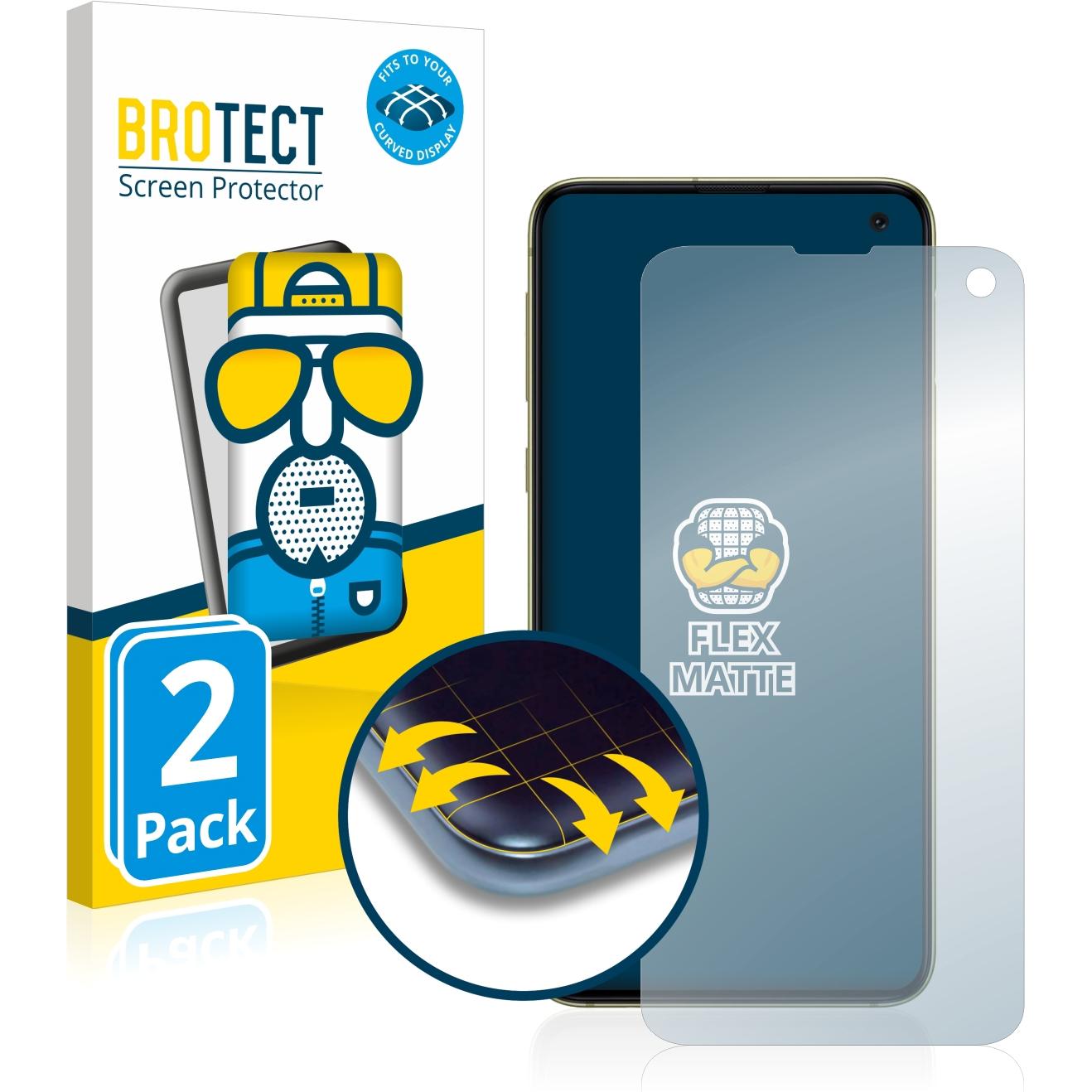 BROTECT Full-Cover Displayschutz Matt (2 Stück, Samsung Galaxy S10e), Smartphone Schutzfolie, Grau