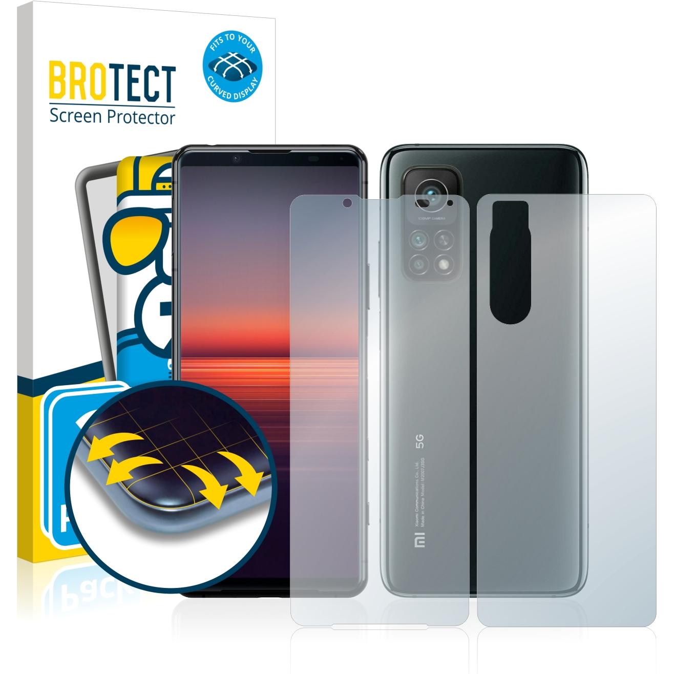 BROTECT Full-Cover Displayschutz (2 Stück, Sony Xperia 5 II), Smartphone Schutzfolie, Transparent