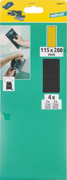 Produktbild wolfcraft wolfcraft 4 Gitterleinen K120,220 115x280mm, SiC (120)
