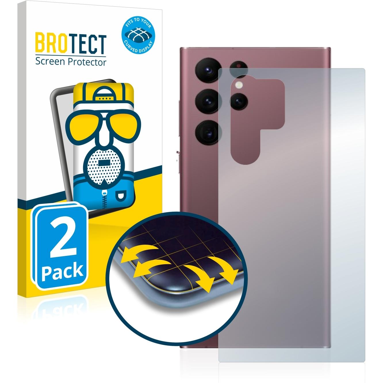 BROTECT Full-Cover Displayschutz Matt (2 Stück, Samsung Galaxy S22 Ultra (5G)), Smartphone Schutzfolie, Grau