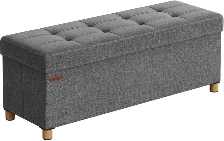 Songmics Sitztruhe Ottomane 110 x 40 cm, Grau, Tiefe (110 cm)