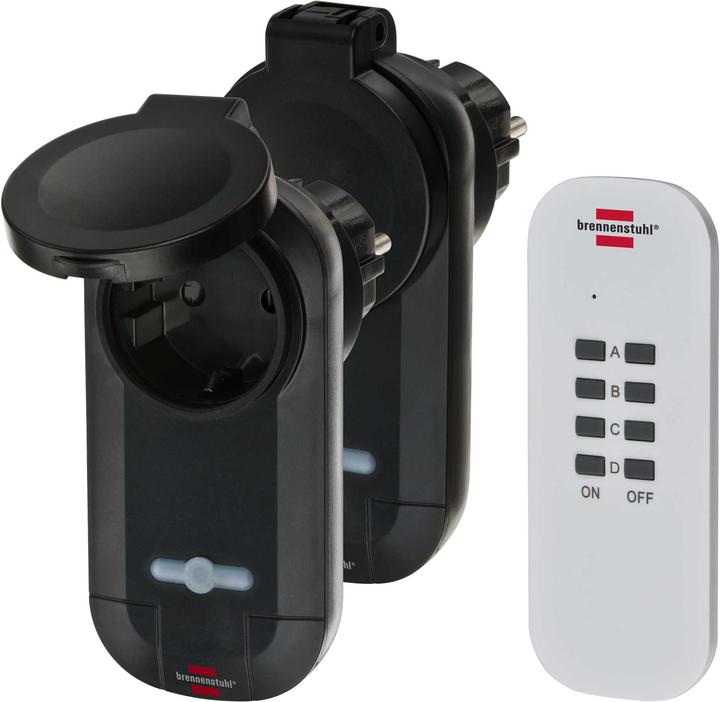 Immagine prodotto Brennenstuhl Set di commutazione radio 1000W 2x ricevitore IP44 1x trasmettitore manuale