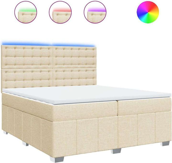 Produktbild vidaXL Bo x springbett mit Matratze 200 x 200 cm Stoff (200 x 200 cm)