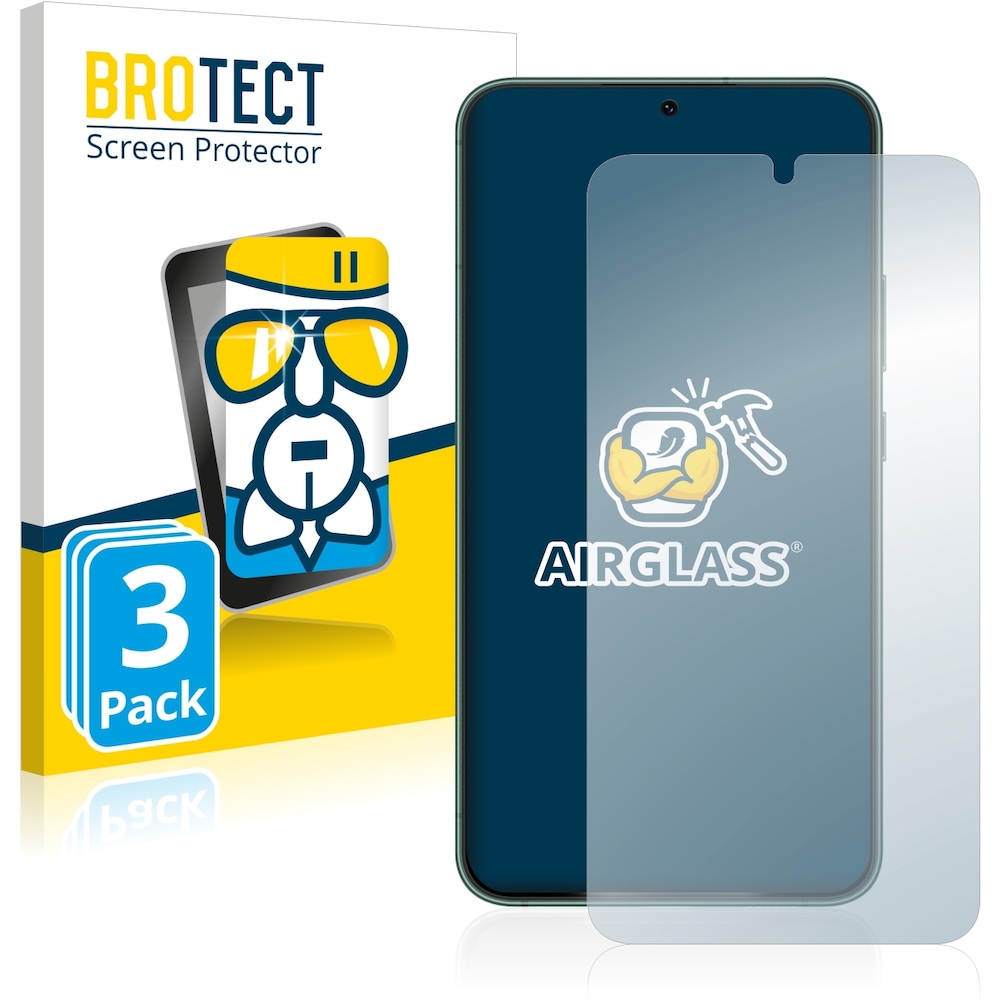 BROTECT AirGlass Panzerglasfolie (3 Stück, Samsung Galaxy S22 5G), Smartphone Schutzfolie, Transparent