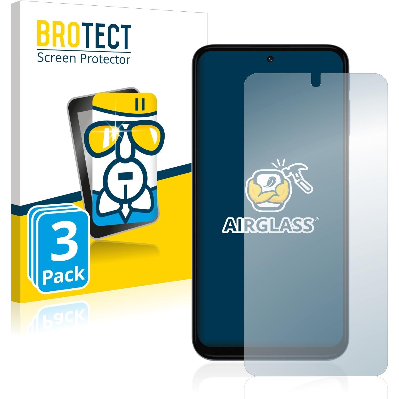 BROTECT AirGlass Panzerglasfolie (3 Stück, Motorola Moto G31), Smartphone Schutzfolie, Transparent