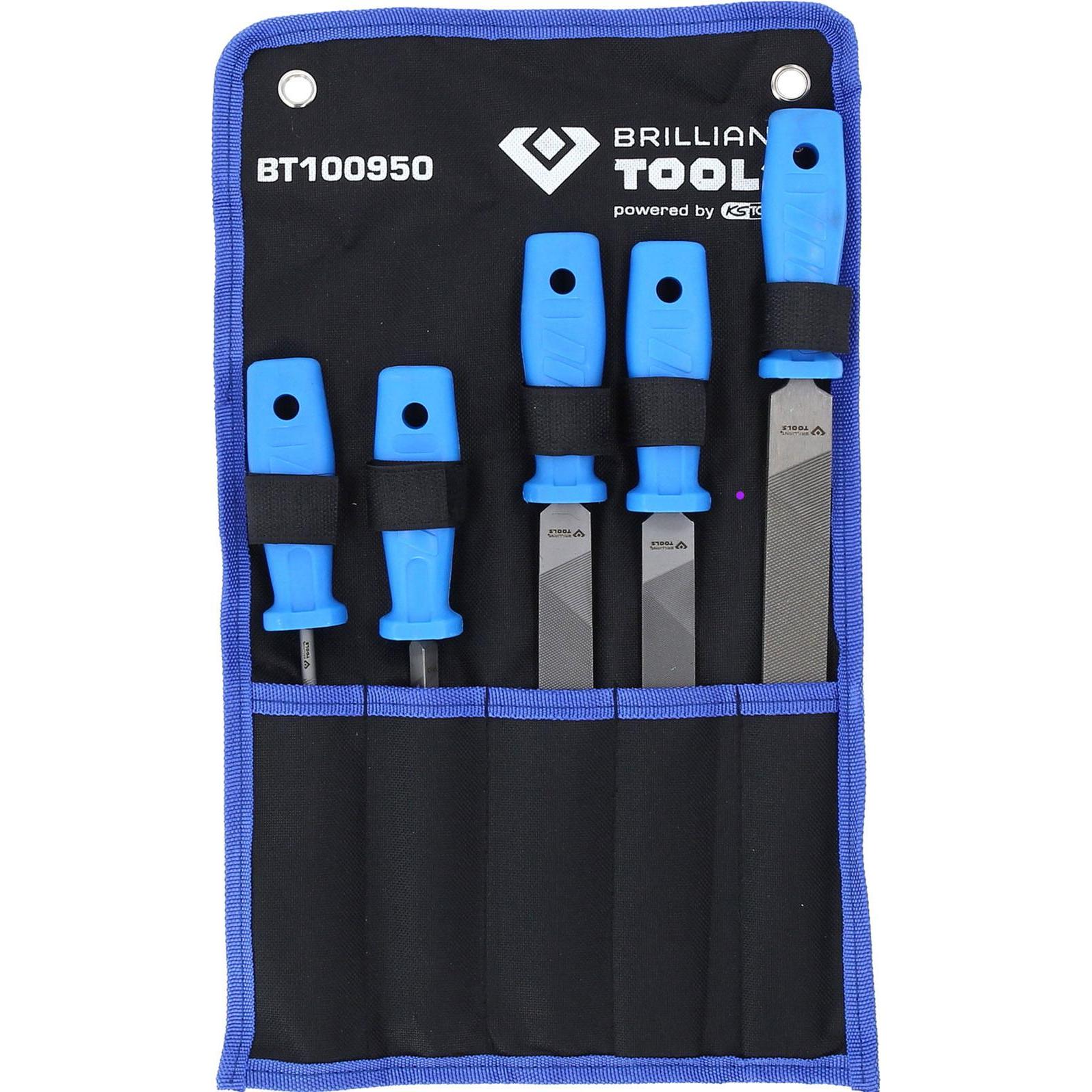 Brilliant Tools, Raspel + Feile, Feilen-Satz 5-teilig (Hieb 1, Hieb 7, Hieb 5, Hieb 3, Hieb 8, Hieb 4, Hieb 2, Hieb 6, 4...