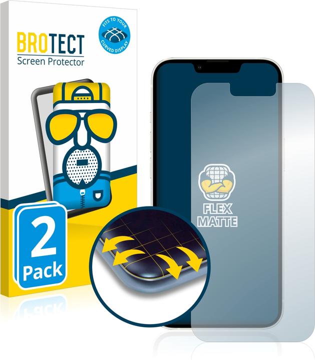 Produktbild BROTECT Full-Cover Displayschutz Matt (2 Stück, Apple iPhone 13)