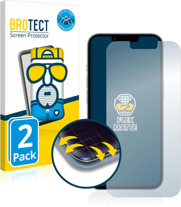 BROTECT Full-Cover Displayschutz Matt (2 Stück, Apple iPhone 13 Pro)