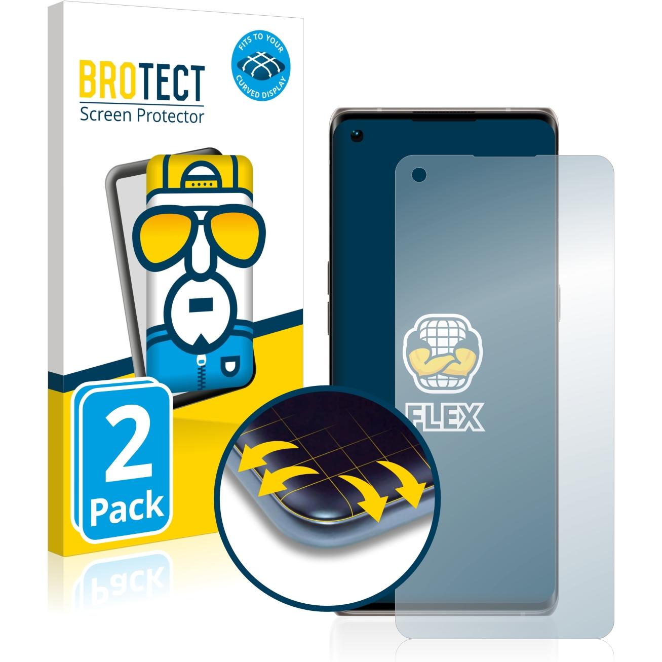 BROTECT Full-Cover Displayschutz (2 Stück, Oppo Find X3 Neo), Smartphone Schutzfolie, Transparent