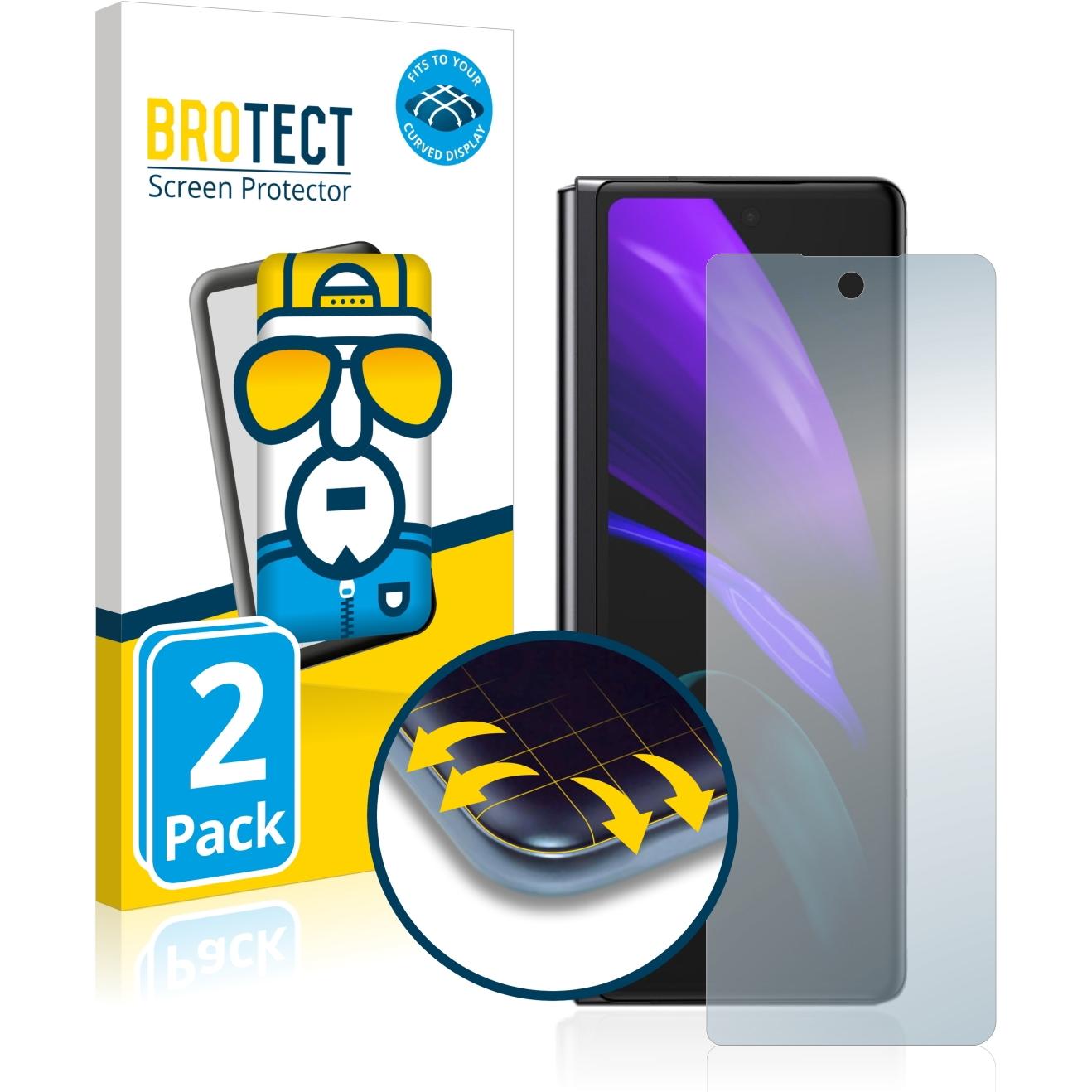 BROTECT Full-Cover Displayschutz (2 Stück, Samsung Galaxy Z), Smartphone Schutzfolie, Transparent