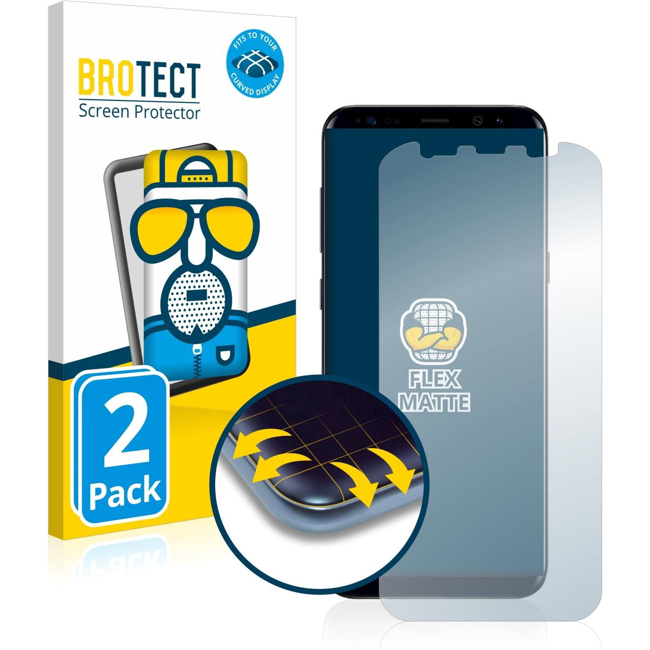 BROTECT Full-Cover Displayschutz Matt (2 Stück, Samsung Galaxy S21), Smartphone Schutzfolie, Grau