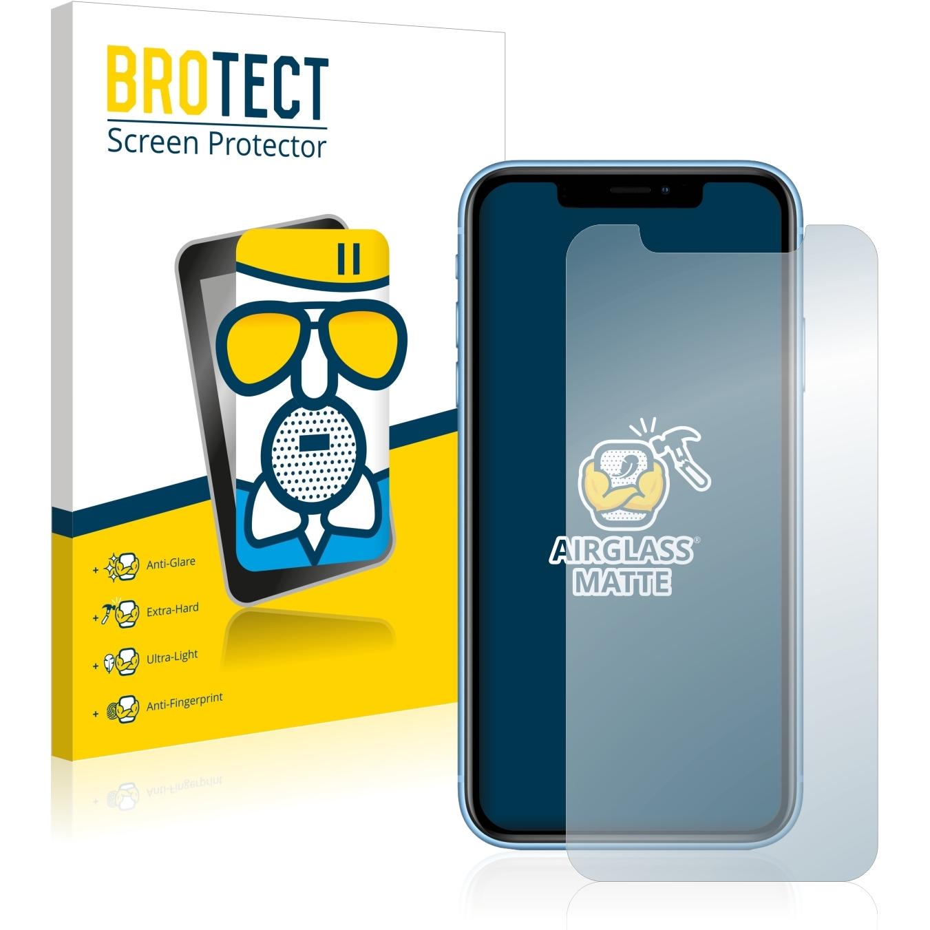 Thumbnail - BROTECT AirGlass Panzerglasfolie Matt (1 Stück, Apple iPhone XR), Smartphone Schutzfolie, Grau