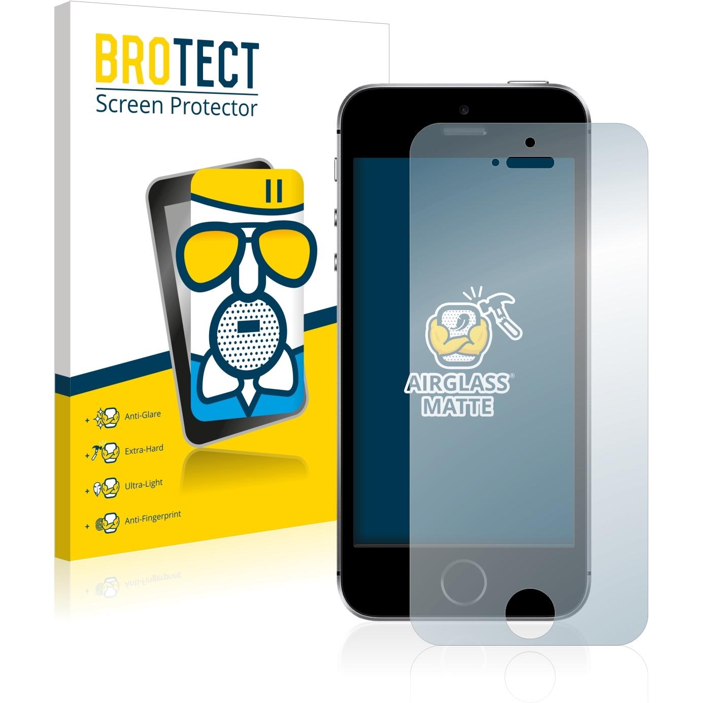 BROTECT AirGlass Panzerglasfolie Matt (1 Stück, Apple iPhone SE), Smartphone Schutzfolie, Grau