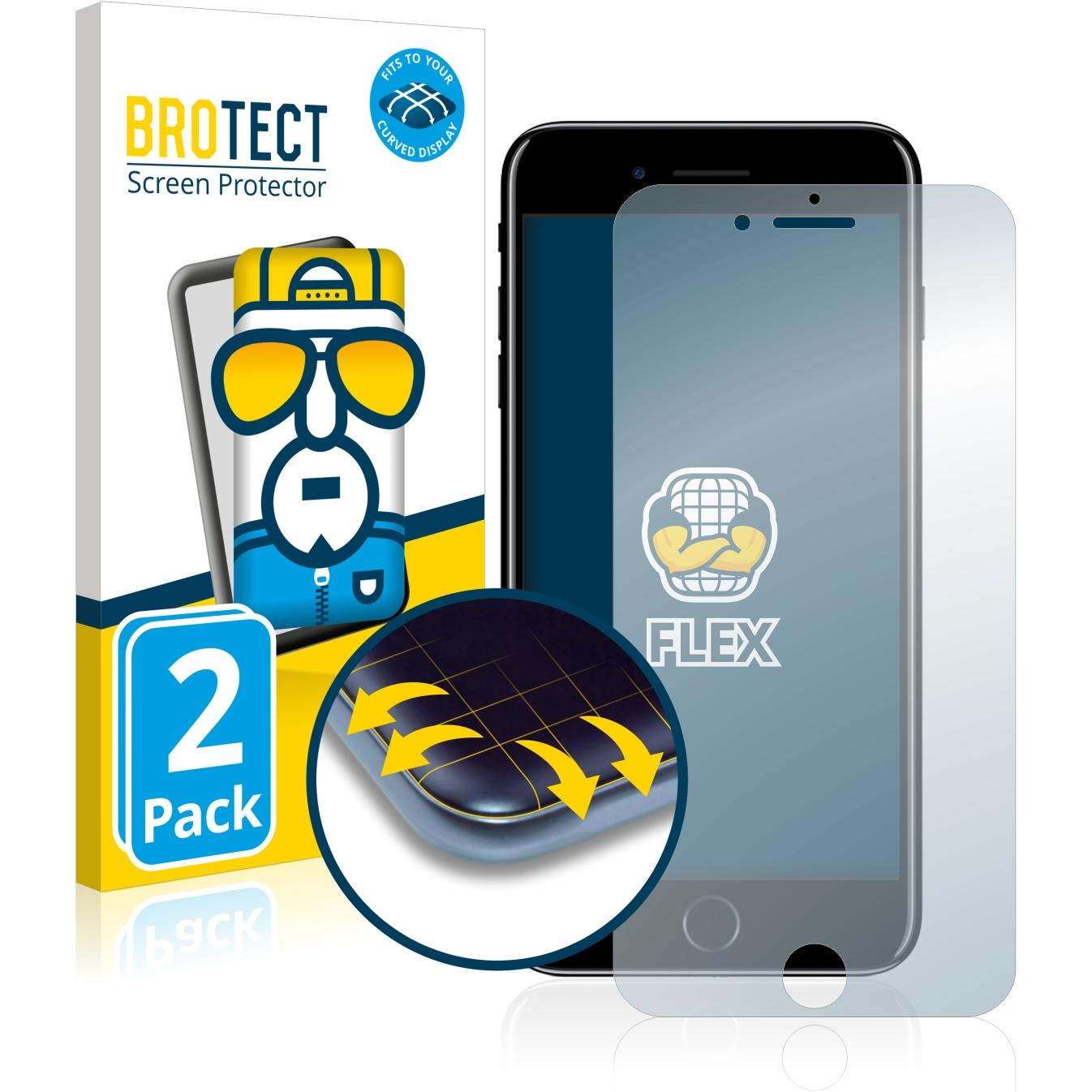 BROTECT Full-Cover Displayschutz (2 Stück, Apple iPhone 7 Plus), Smartphone Schutzfolie, Transparent