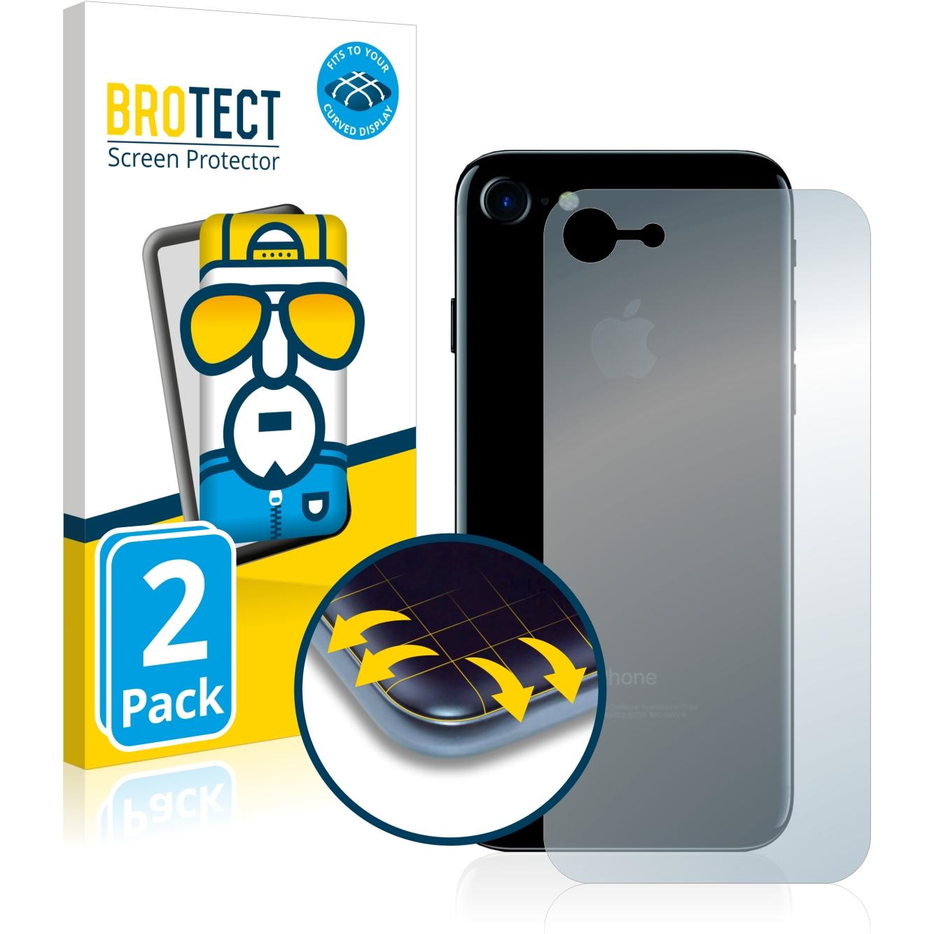 BROTECT Full-Cover Displayschutz (2 Stück, Apple iPhone 7), Smartphone Schutzfolie, Transparent