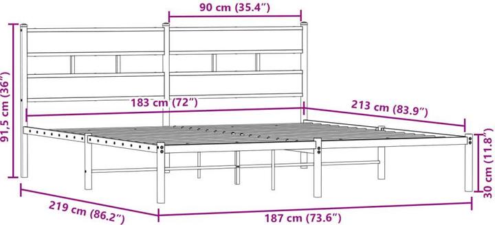 Image du produit vidaXL Bettgestell (183 x 213 cm)