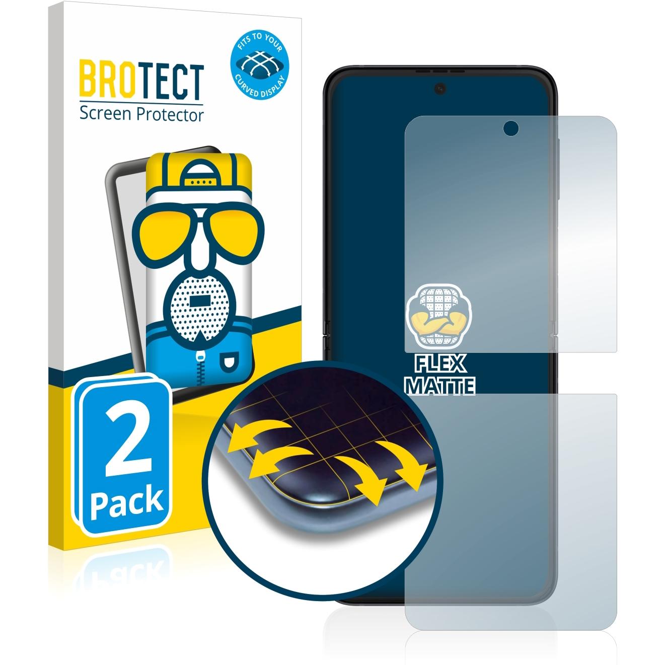 BROTECT Full-Cover Displayschutz Matt (2 Stück, Samsung Galaxy S21), Smartphone Schutzfolie, Grau