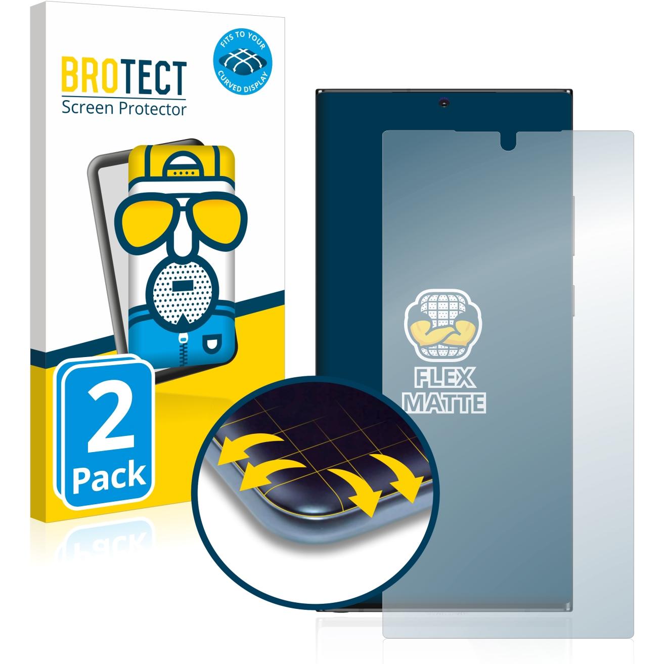 BROTECT Full-Cover Displayschutz Matt (2 Stück, Samsung Galaxy Note 20 Ultra 5G), Smartphone Schutzfolie, Grau