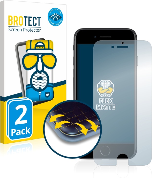 Produktbild BROTECT Full-Cover Displayschutz Matt (2 Stück, Apple iPhone SE (2nd Gen))