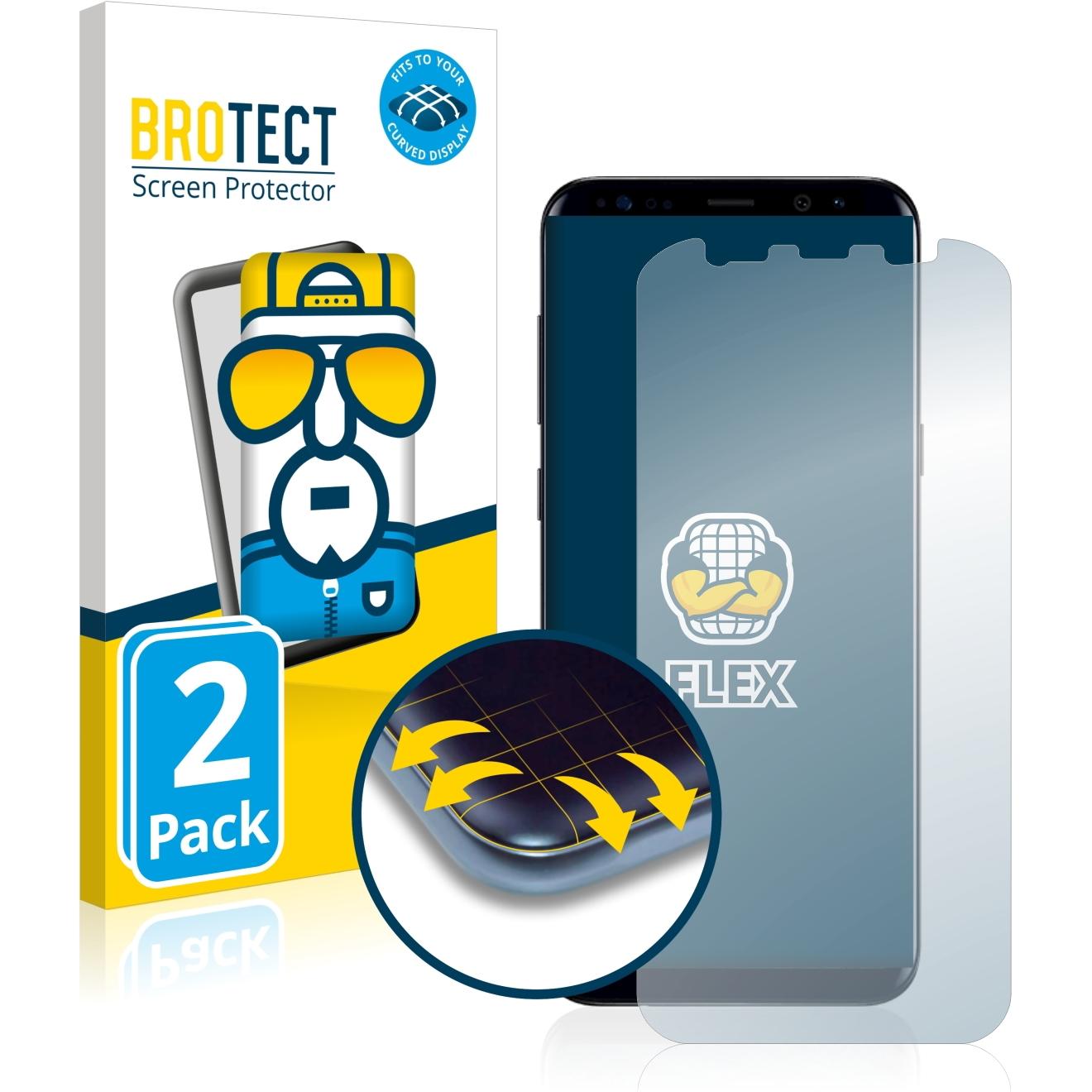 BROTECT Full-Cover Displayschutz (2 Stück, Samsung Galaxy S21), Smartphone Schutzfolie, Transparent