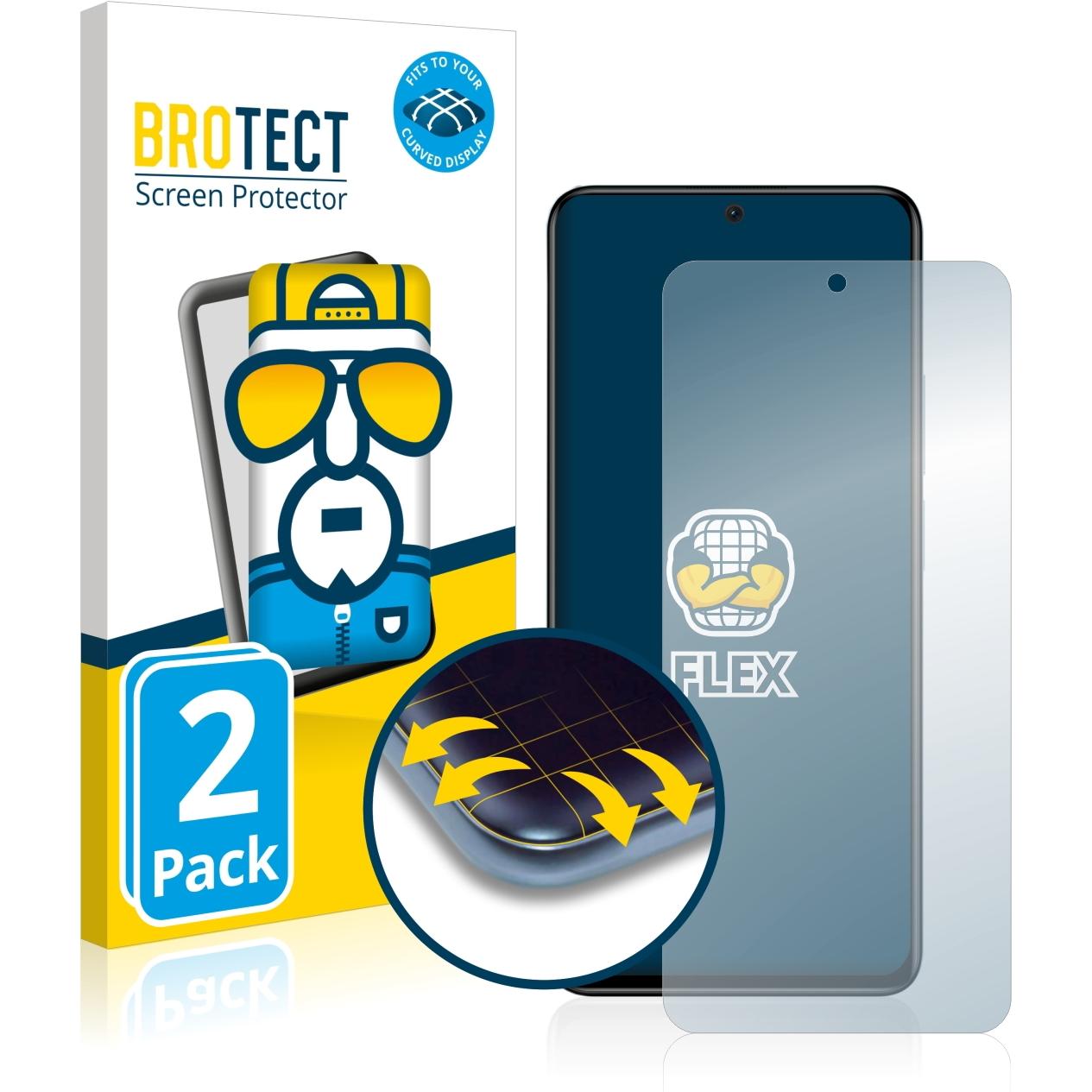 BROTECT Full-Cover Displayschutz (2 Stück, Xiaomi Redmi Note 11 Pro+ 5G), Smartphone Schutzfolie, Transparent