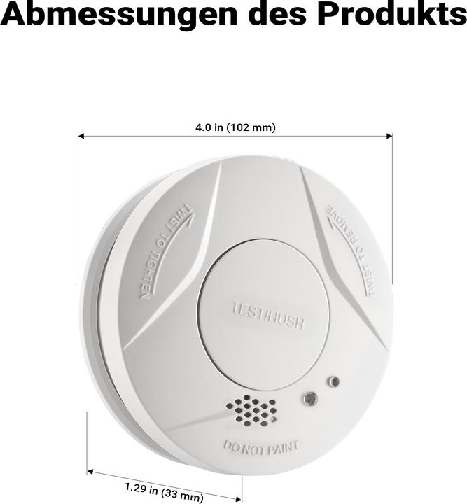 Actual product image Wiltec 10x Rauchmelder 3-V-Batterie Feuermelder HUSH-Funktion Brandschutzmelder