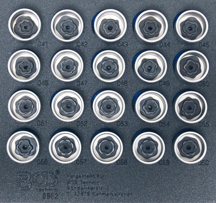 Image du produit BGS Plateau d'outils 1/6 : Jeu de douilles de blocage de jantes pour BMW 20 pcs.