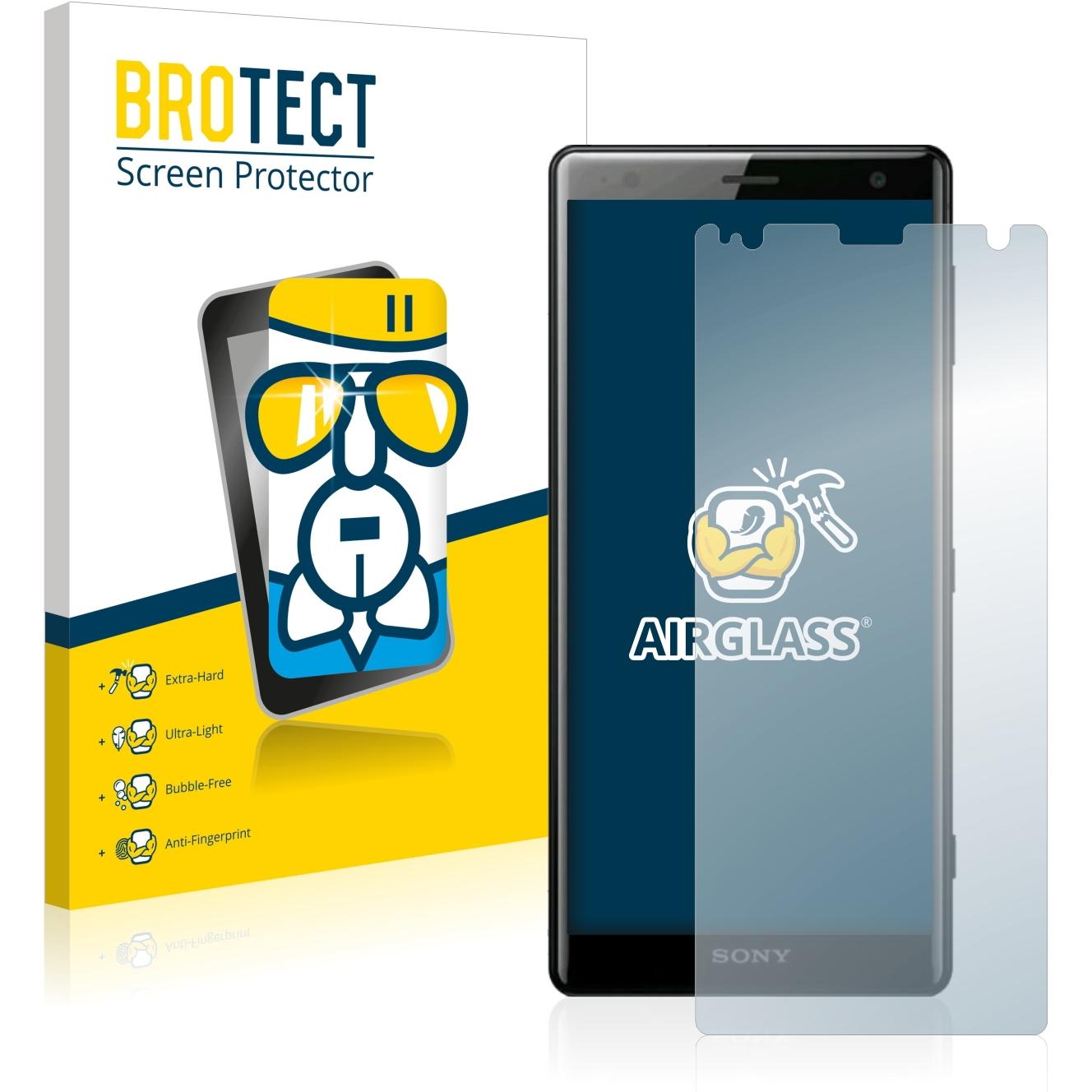 BROTECT AirGlass Panzerglasfolie (1 Stück, Sony Xperia XZ2), Smartphone Schutzfolie, Transparent