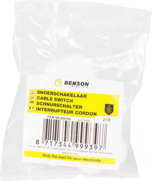 Actual product image Benson Electric Cable switch white
