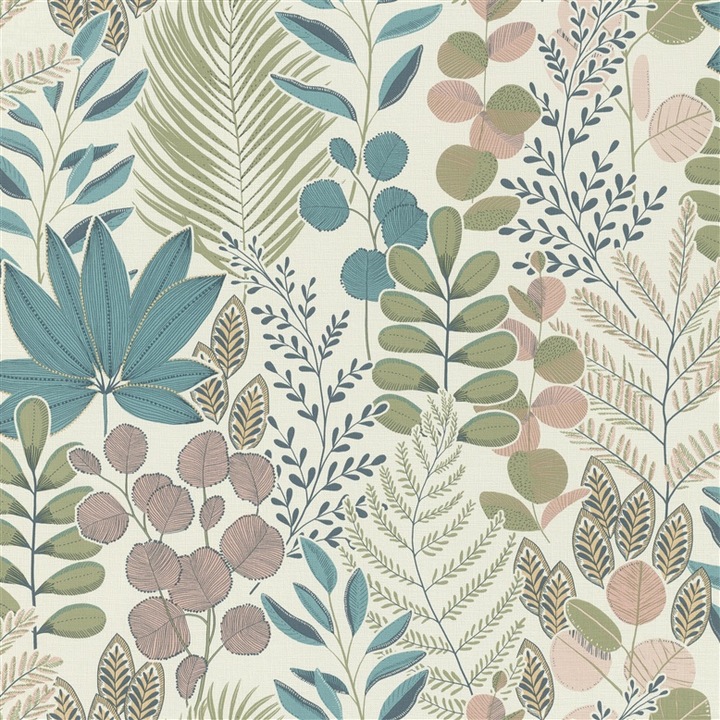 Actual product image Rasch Non-woven wallpaper 465310 Salsa Bltter green blue