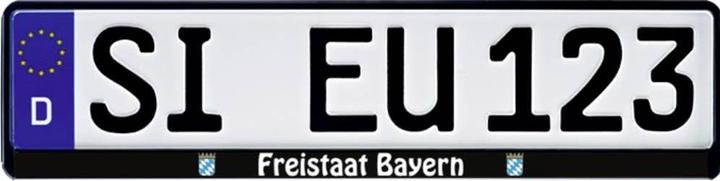 HP Autozubehör Free State of Bavaria Licence Plate Holder Black (L x W x H) 13.5 x 53 (Front, Rear)