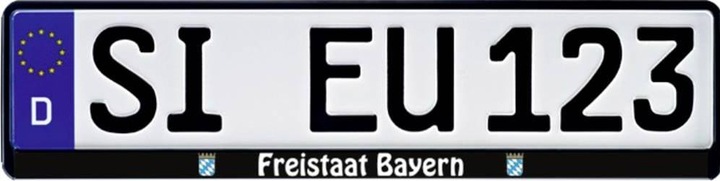 Produktbild HP Autozubehör Freistaat Bayern Kennzeichenhalter Schwarz (L x B x H) 13.5 x 53 (Front, Heck)