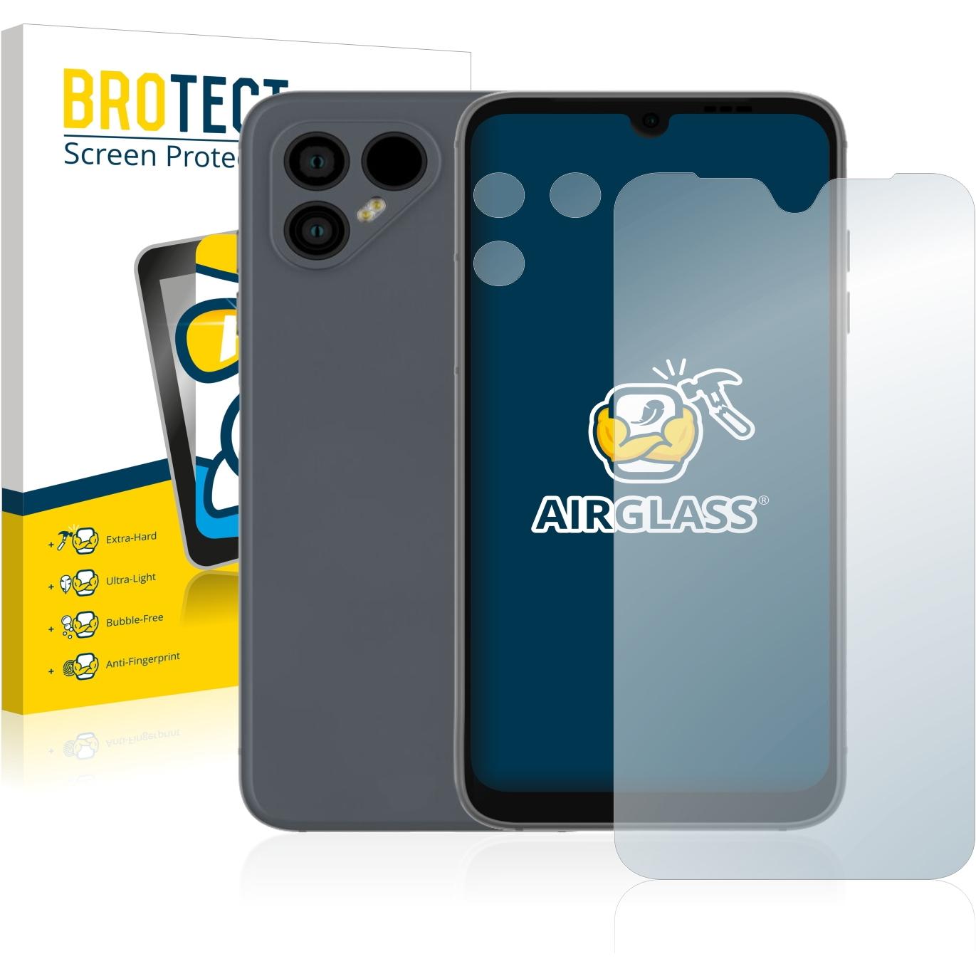 BROTECT AirGlass Panzerglasfolie (1 Stück, Fairphone 4), Smartphone Schutzfolie, Transparent