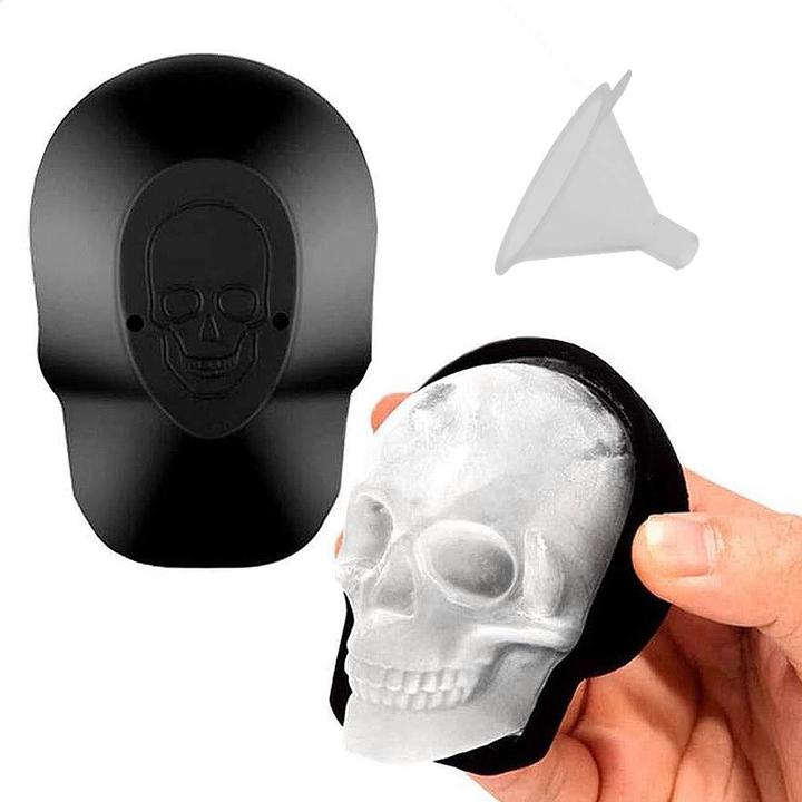 Actual product image Metamorph Grosse Schädel Silikonform für Eiswürfel, Schokolade und zum Backen 8,5 cm