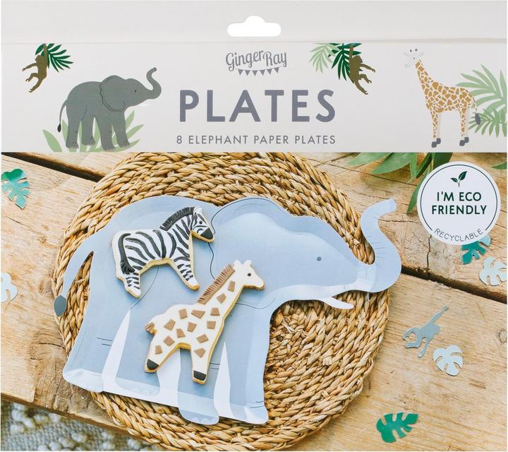 Image du produit Ginger Ray Assiette - Eléphant (8p.)
