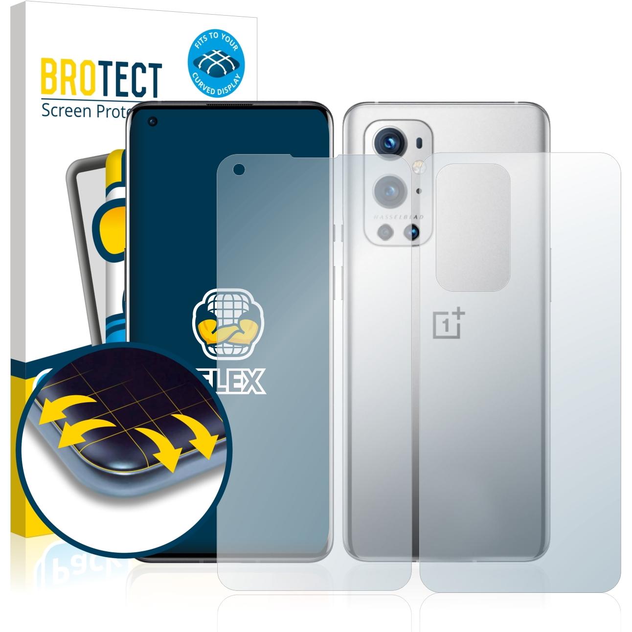 BROTECT Full-Cover Displayschutz (2 Stück, OnePlus 9 Pro), Smartphone Schutzfolie, Transparent
