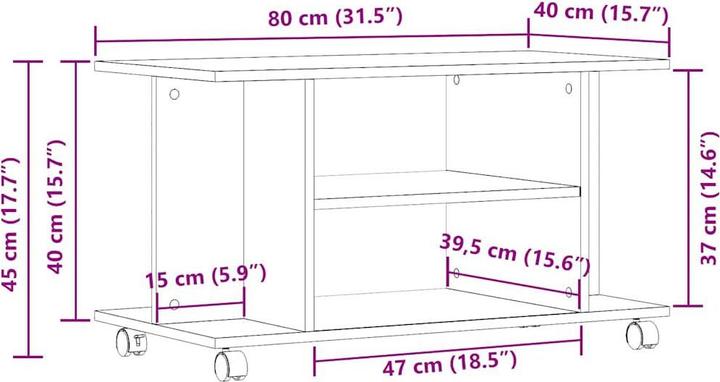 Image du produit vidaXL Meuble TV (80 x 40 x 45 cm)